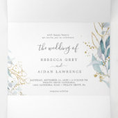 Airy Greenery | Leaf Back Wedding All in One Drieluik Programma (Binnenkant midden)