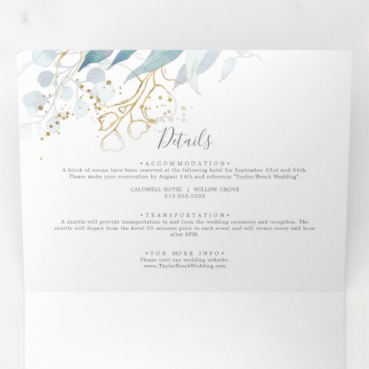 Airy Greenery | Leaf Back Wedding All in One Drieluik Programma (Binnenzijde eerst)