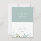 Airy Greenery Printable Wedding Place Kaarten (Voorkant)