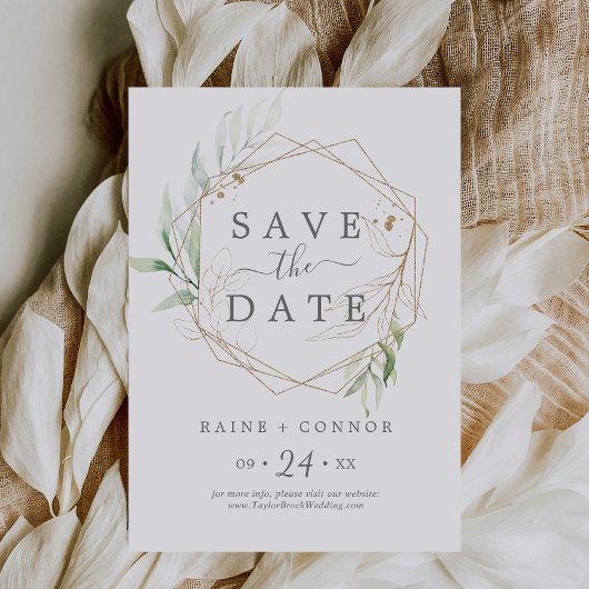 Airy Greenery Save the Date Notice Kaart