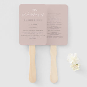 Airy Pastel Blush Trouwprogramma Hand Fan Handwaaier