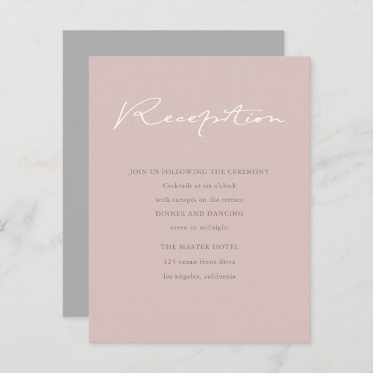 Airy Pastel | Carte d'encart de réception (Devant / Derrière)