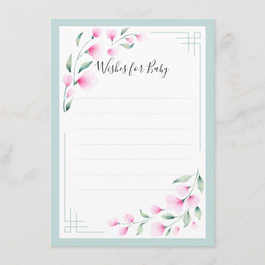 Airy Pink Green Mint Waterverf Wishes Advice Kaart (Voorkant)
