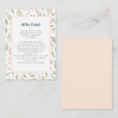 Airy Pink Wildflower BRUILOFT Details Routebeschri Informatiekaartje (Voorkant / Achterkant)