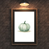 Airy Sage Green Pumpkin Wall Art | Minimalist Poster