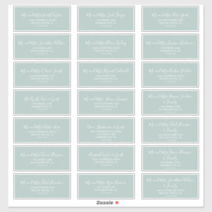 Airy Sage Green Wedding Guest Adresetiketten Sticker