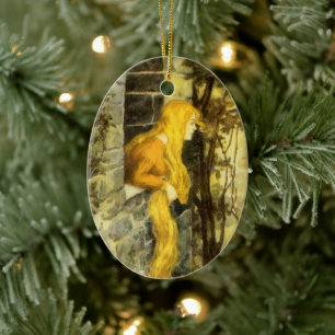  airy Tale, Rapunzel met lange klonen Keramisch Ornament