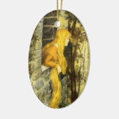 airy Tale, Rapunzel met lange klonen Keramisch Ornament (Links)