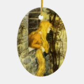 airy Tale, Rapunzel met lange klonen Keramisch Ornament (Voorkant)