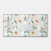 Airy White Flowers Greenery Pattern Blossom Floral (Clavier et souris)