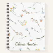 Airy Wildflower Journal Personalized Minimalist  (Devant)