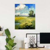 Airy Wildflower Meadow Fine Art Poster (Thuiskantoor)