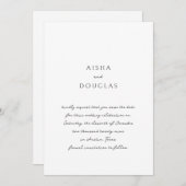 Aisha Elegant Modern Wedding Save The Date (Voorkant / Achterkant)