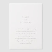 Aisha Elegant Modern Wedding Vellum Uitnodigingen (Voorkant)