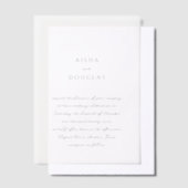 Aisha Elegant Modern Wedding Vellum Uitnodigingen (Offset)