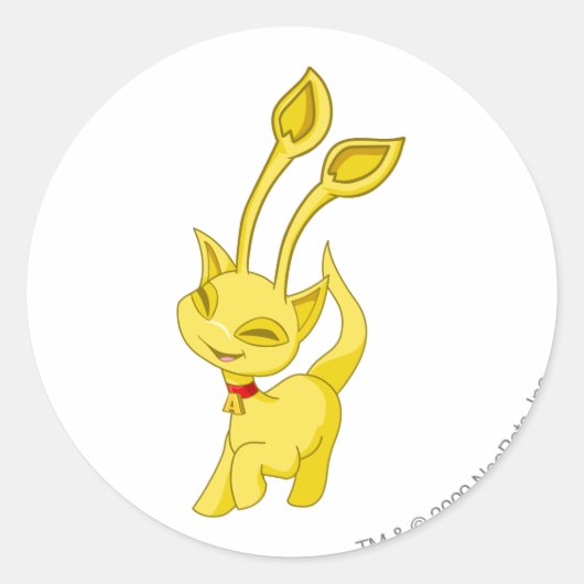 Aisha Gold Ronde Sticker (Voorkant)