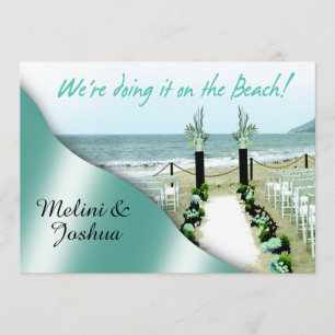 Aisle Aqua Lucite Green Beach Wedding Kaart