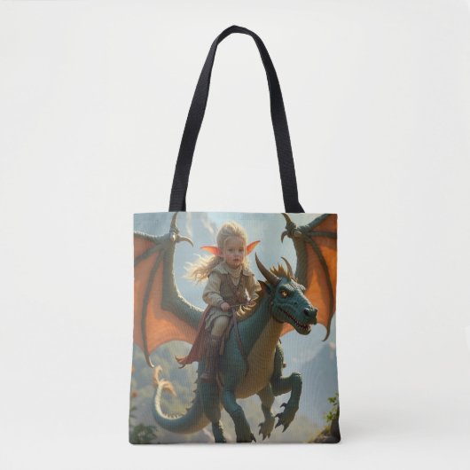 Aisling rijdt op haar Dragon Canvas tas (Voorkant)