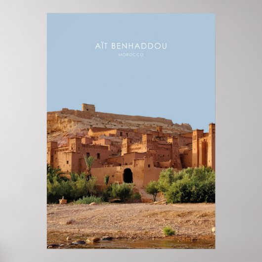 Ait Benhaddou, Marokko Travel Artwork Poster (Voorkant)