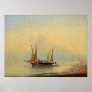Aivazovsky - Barges voor de kust Poster