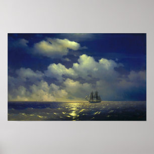 Aivazovsky - Brig Mercury, overwinning op 2 Turkse Poster