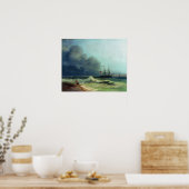 Aivazovsky - het Zee voor het Storm Poster (Keuken)