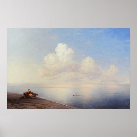 Aivazovsky - Rustige zee 1887 Poster (Voorkant)