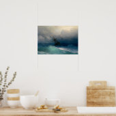 Aivazovsky - Schip op Stormy Zeeen Poster (Keuken)