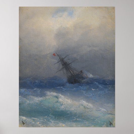 Aivazovsky - Schipbreuk Poster (Voorkant)
