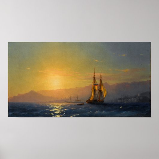 Aivazovsky - Sunset at Zee 1877 Poster (Voorkant)