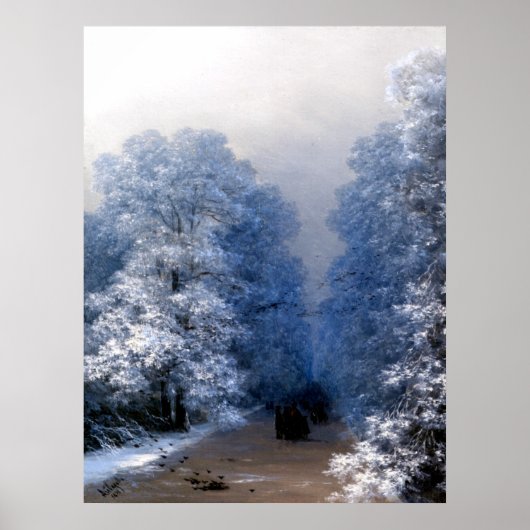 Aivazovsky - Winterlandschap Poster (Voorkant)