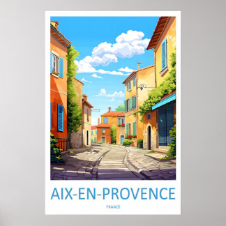 Aix En Provence National Travel Vintage Poster Ski