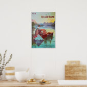 Aix-les-Bains, France, Affiche de voyage (Cuisine)