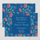 Aiyana Floral Batik Wedding Reception Uitnodiging (Voorkant / Achterkant)