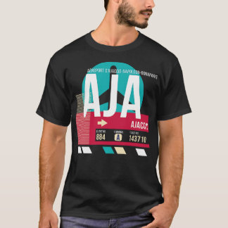Ajaccio Corsica AJA luchthavencode Bagage Label E T-shirt