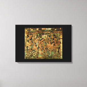 AJANTA CAVE PAINTINGS CANVAS AFDRUK
