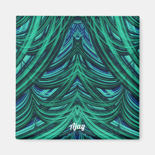 ~ AJAY ~ GORGEOUS! ~ 3D Fractal blue Magnet Magneet