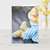 Ajay's Teddy Bear Greeting Kaart (Gele Bloem)