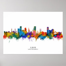 Ajman UAE Skyline Poster