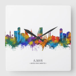 Ajman UAE Skyline Vierkante Klok