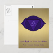 Ajna (Āgyā) of het derde oog chakra Briefkaart (Voorkant / Achterkant)
