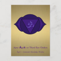 Ajna (Āgyā) of het derde oog chakra Briefkaart