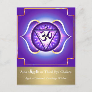 Ajna (Āgyā) of het derde oog chakra Briefkaart