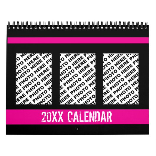 Ajouter 34 Photos Dans Un Calendrier Rose Noir (Protection)