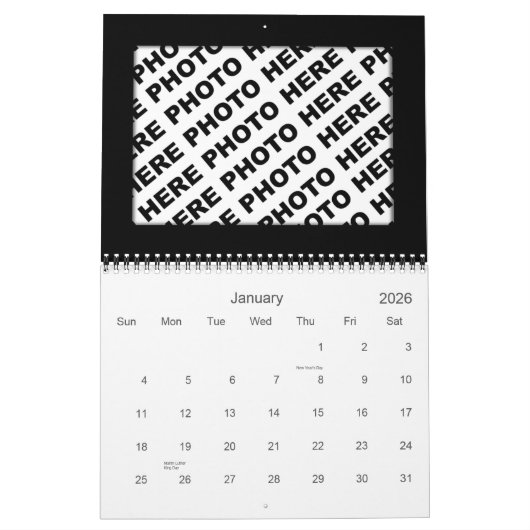 Ajouter 34 Photos Dans Un Calendrier Rouge Noir (Jan 2026)