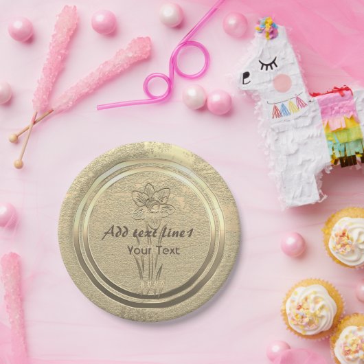 Ajouter des assiettes en papier jonquille or mars  (Fête)