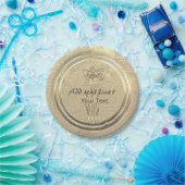 Ajouter des assiettes en papier jonquille or texte (Fête)