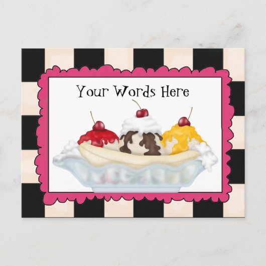 Ajouter des mots Banana split carte postale (Devant)