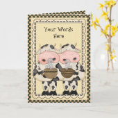 Ajouter des mots Carte de voeux Coffee Cow (Fleur jaune)