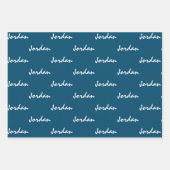 Ajouter des noms sur papier blanc blanc bleu Turqu (Devant 3)